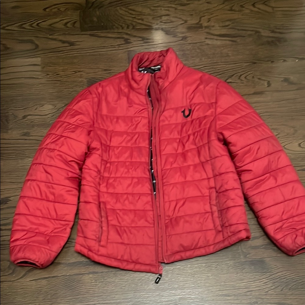 True Religion Red Puffer Jacket